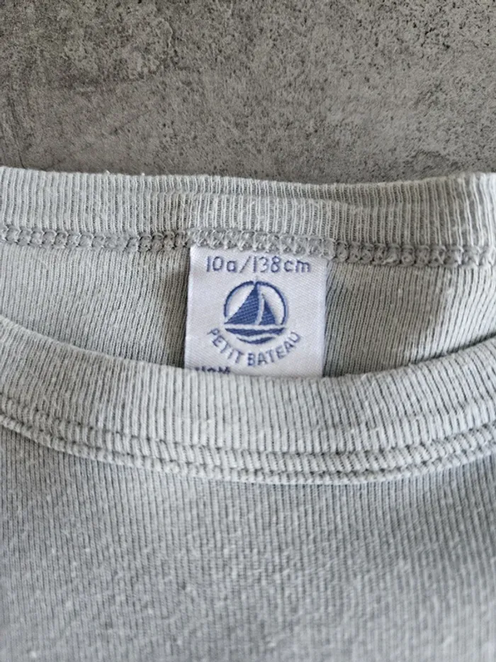 T-shirt à manches courtes garçon - 10 ans (138cm) - Petit Bateau - Bleu - photo numéro 2