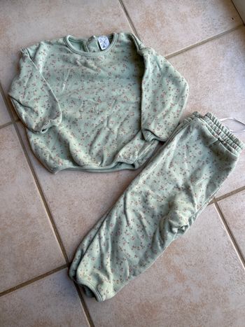 Ensemble, pull, pantalon, vert léger