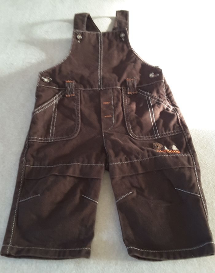 Salopette marron - 100% coton -  Outdoor – 12 mois
