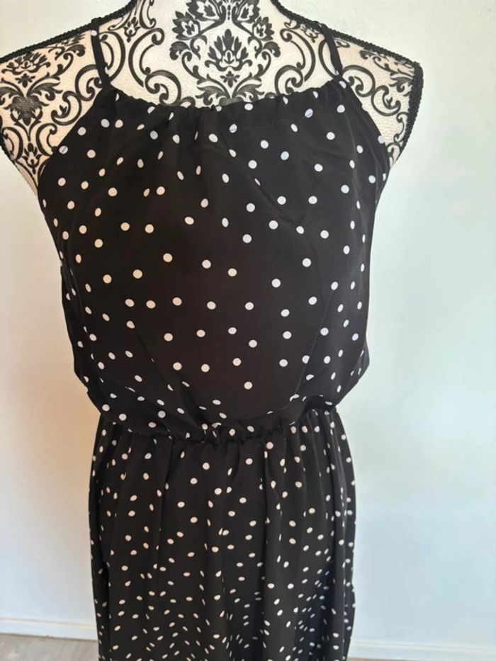 Robe longue femme noir à pois blanc 36/38 - photo numéro 2