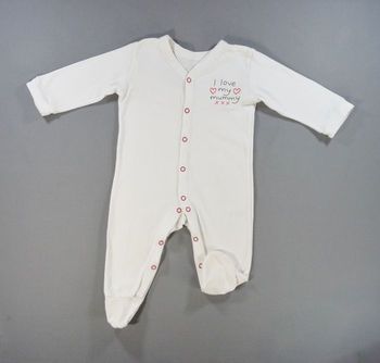 Pyjama dors-bien grenouillère jersey blanc rouge cœur Inconnu 3 mois 59 cm fille