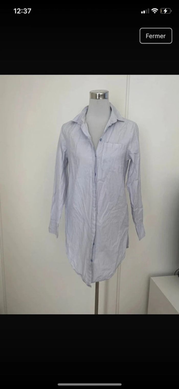 Chemise bleu clair rayée