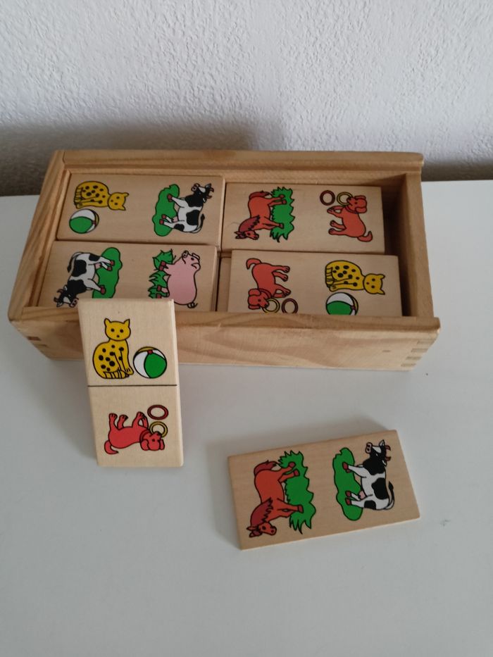 Dominos en bois 28 pièces la ferme - photo numéro 3