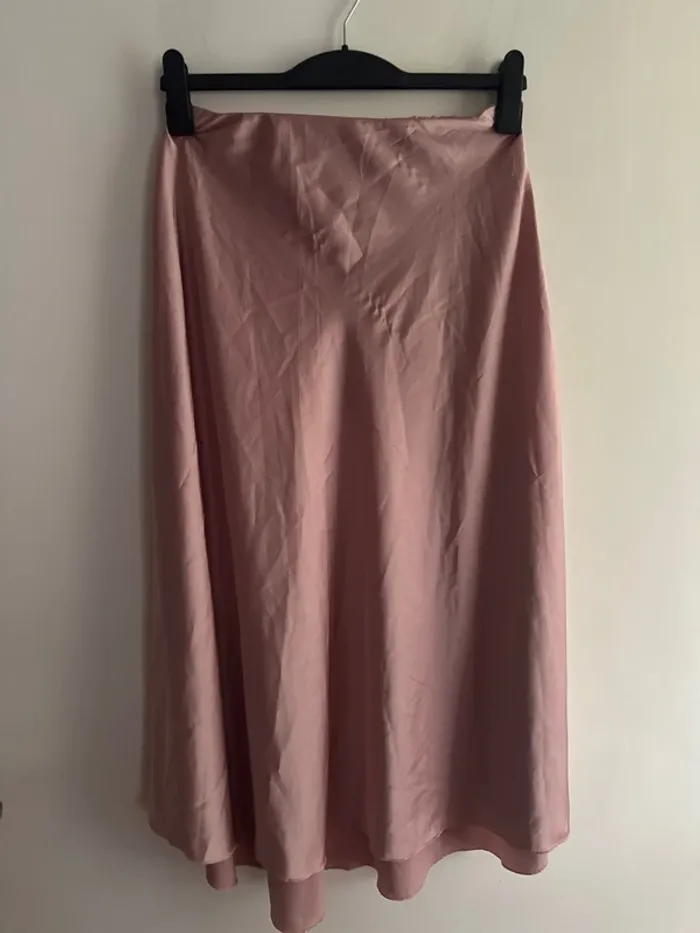 Jupe satin rose, taille unique