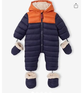 Combipilote bébé colorblock doublée et matelassée - encre