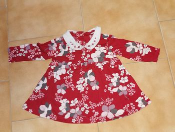 Robe col rouge fleurie 6mois