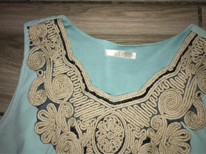 Robe turquoise et doré TU - photo numéro 5