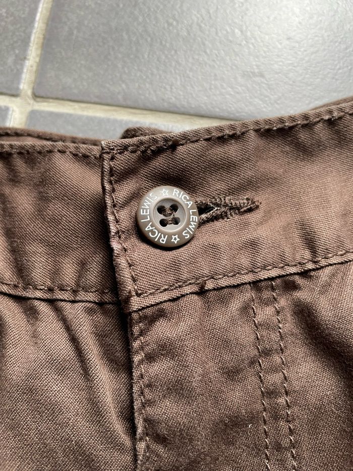 Short/ Bermuda y2k en 100% coton marron coupe oversize  - Taille 40 - photo numéro 6