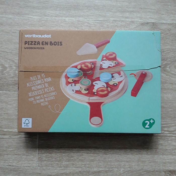 Jouet pizza en bois Vertbaudet NEUF
