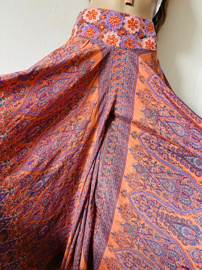 🪷Jupe-culotte indienne boho chic hippie Indian embroidered paisley skirt-culottes🪷 - photo numéro 16