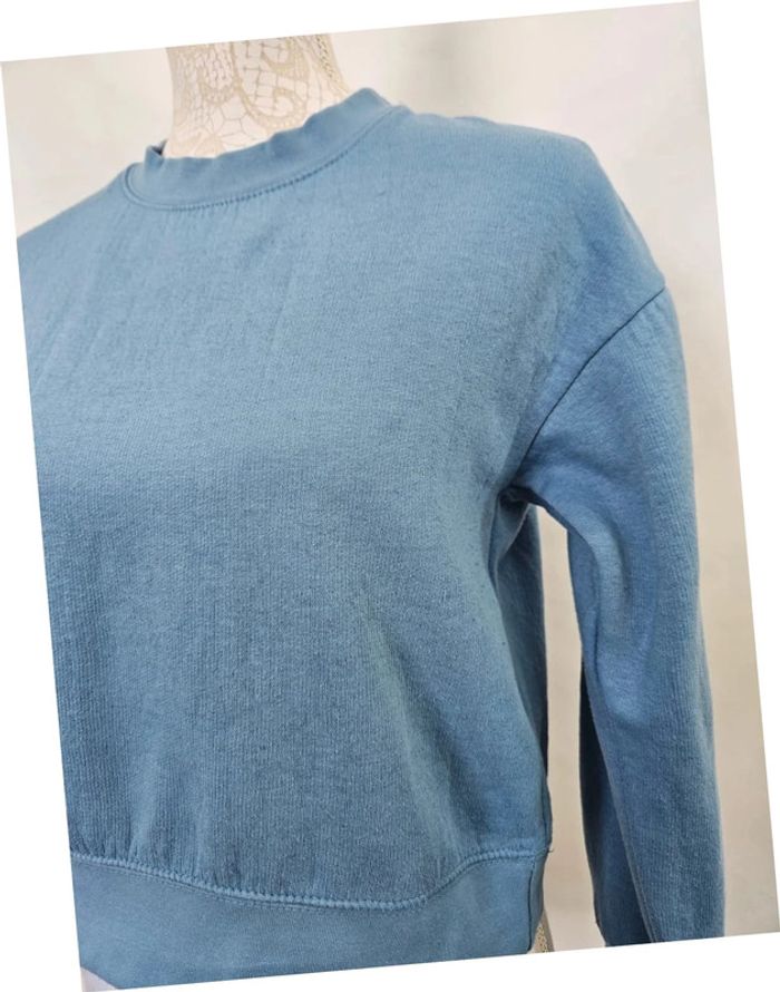 Sweat-shirt bleu Zara taille S - photo numéro 2