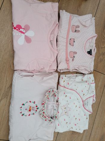 Lot pyjamas 1 pièce 12 mois fille 