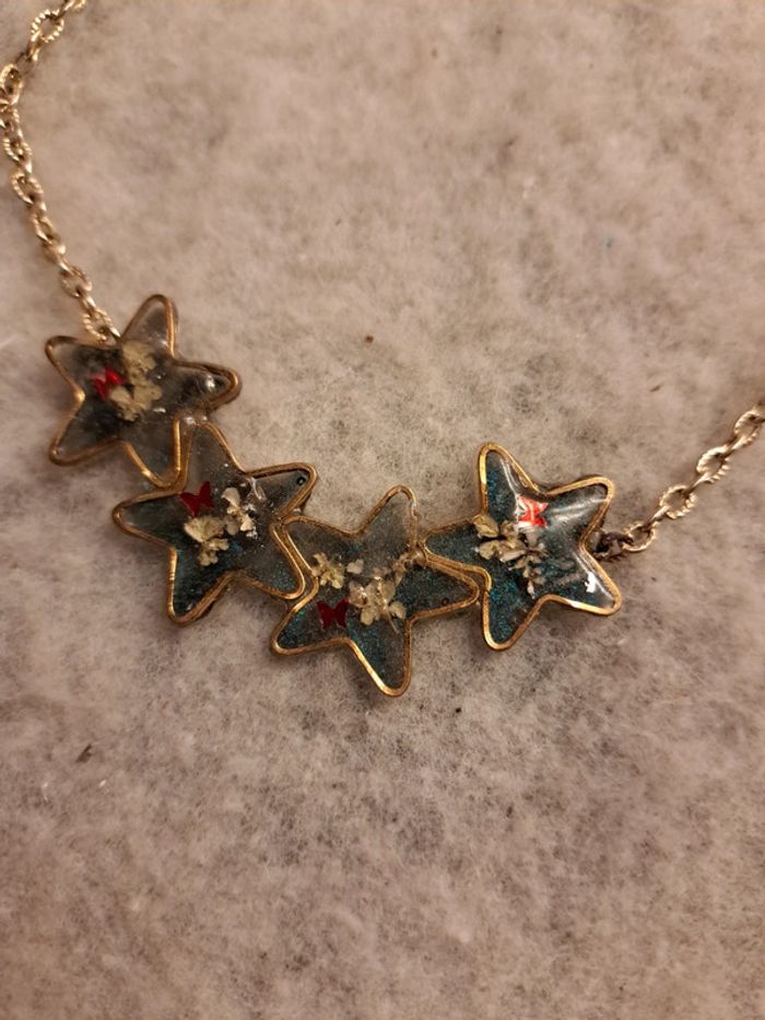 Collier étoile multicolore résine - photo numéro 5