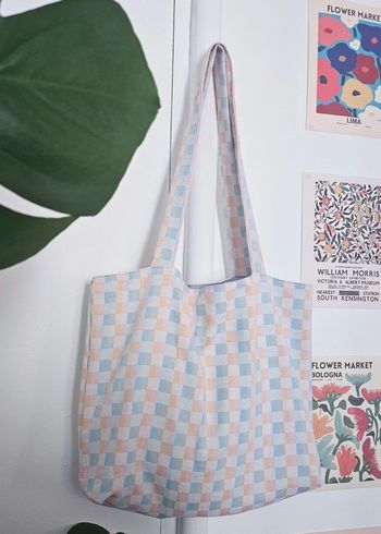 Tote bag damier pastel