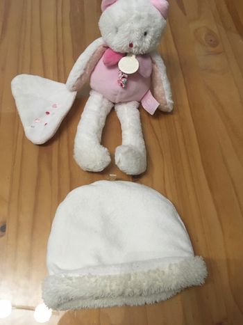 Bonnet blanc épais 3-6 mois bulle de BB