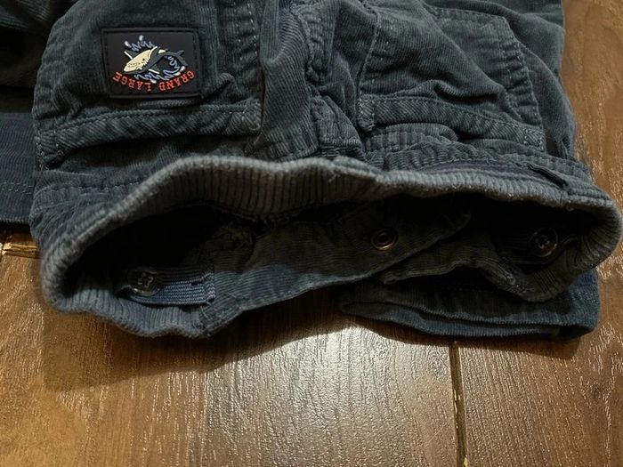 Pantalon en velours côtelé bleu a empiècements sergent major taille 3 ans - photo numéro 10