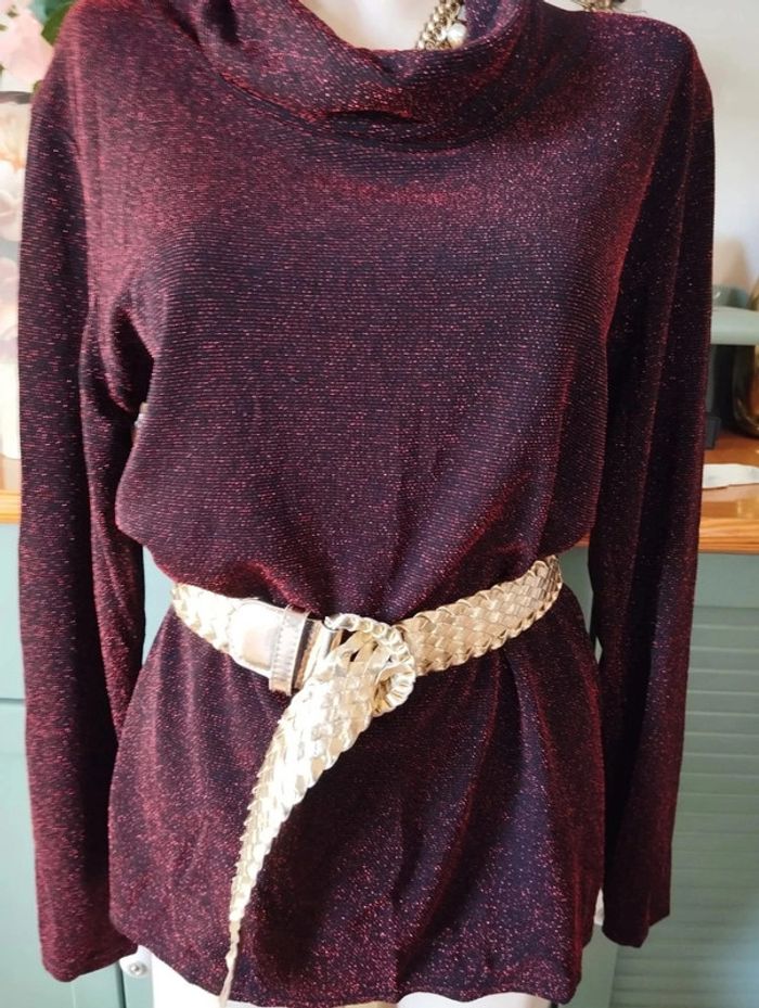 🌹Blouse Scintillante Col Bénitier Vernal Paris T38/40🌹 - photo numéro 2