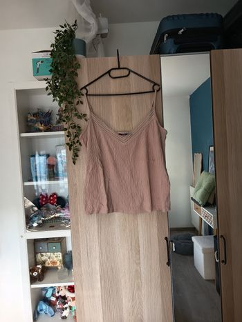 Débardeur haut de pyjama rose pâle neuf Kiabi - Taille XL 46-48