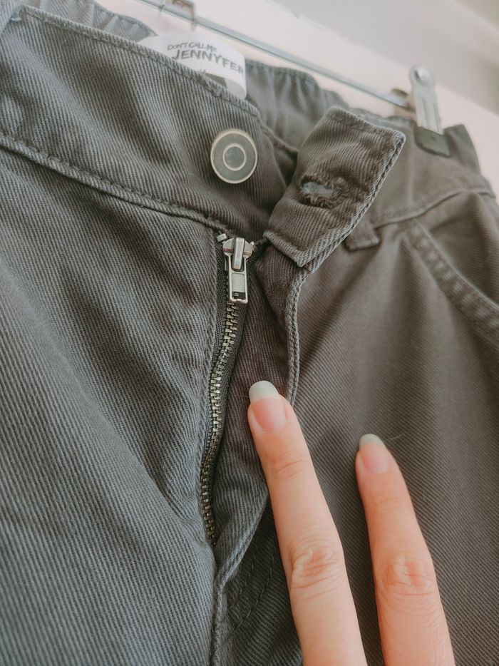 Jean jogger gris foncé pantalon à poches 100% coton - photo numéro 3