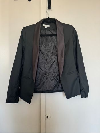 Veste noire bimatière