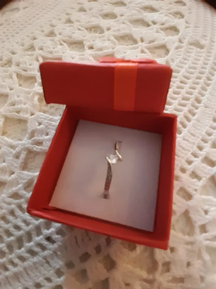 Bague fine, argent 925, avec zirconium et strass, taille 52 - photo numéro 5