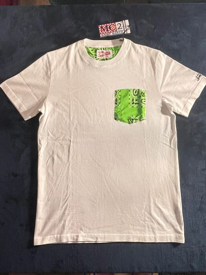 MC2 Saint Barth – Tee shirt "Bandanna Round 75 " Blanc vert, taille S