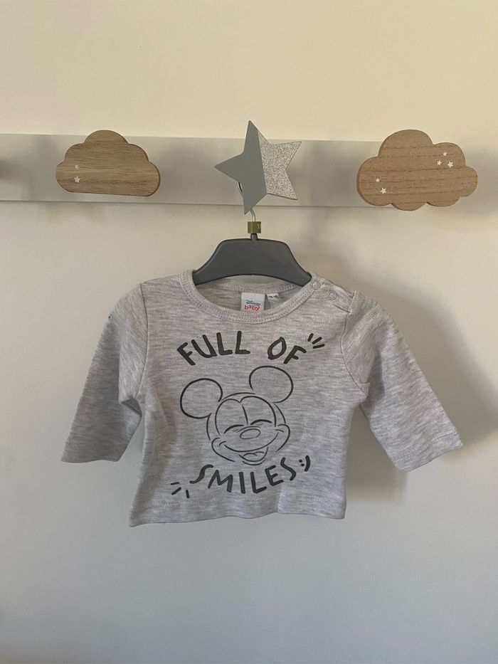 Ensemble t shirt salopette 1 mois Mickey - photo numéro 3