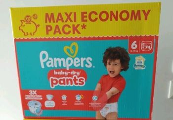 Pack de 74 couches culottes Pampers baby dry pants taille 6