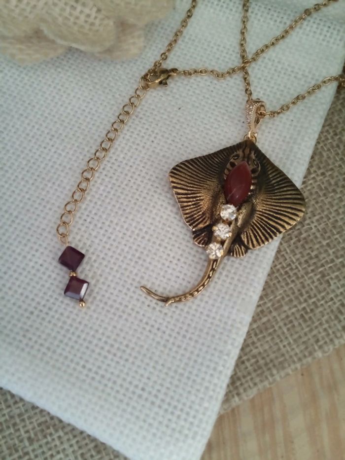 Collier raie avec Pierres semi précieuses - photo numéro 2