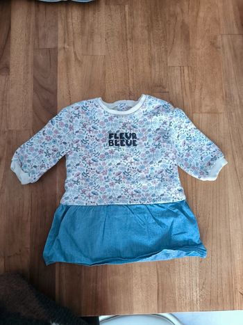 Robe "fleur bleue" 18mois 80cm Tao