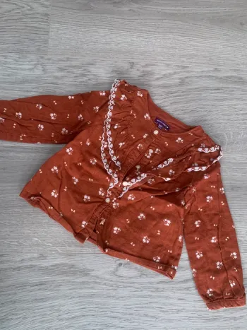 Blouse volant marron Sergent Major en 18 mois