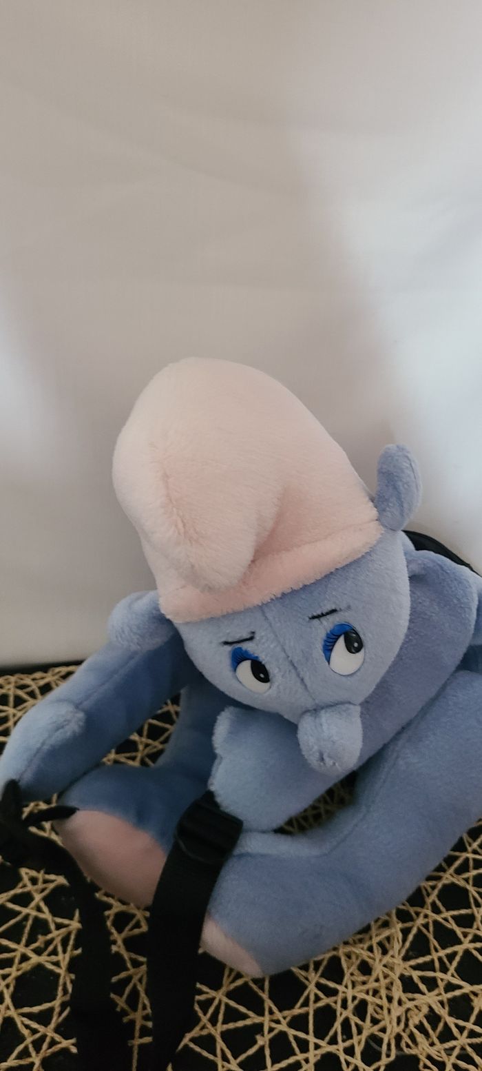 Peluche Sac à dos SCHTROUMPF PEYO Ange Bleu Vintage 1987 40 cm - photo numéro 6