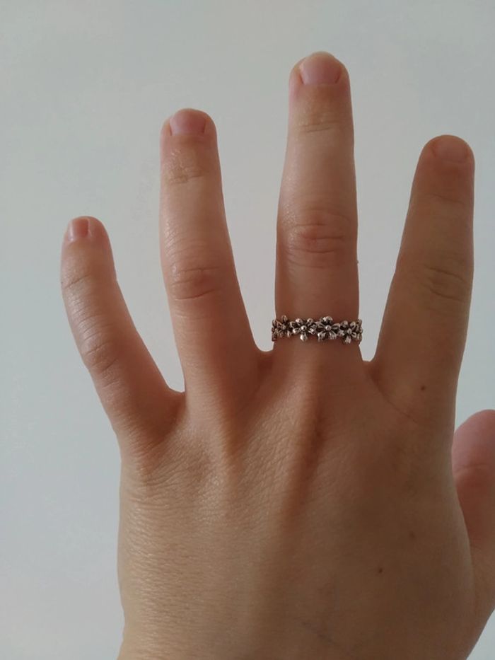 Bague fleurie argenté