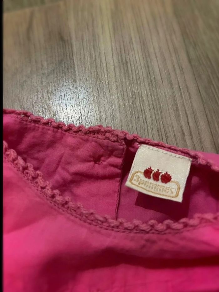 Très belle robe à volant et dentelle rose taille 12 mois - photo numéro 4