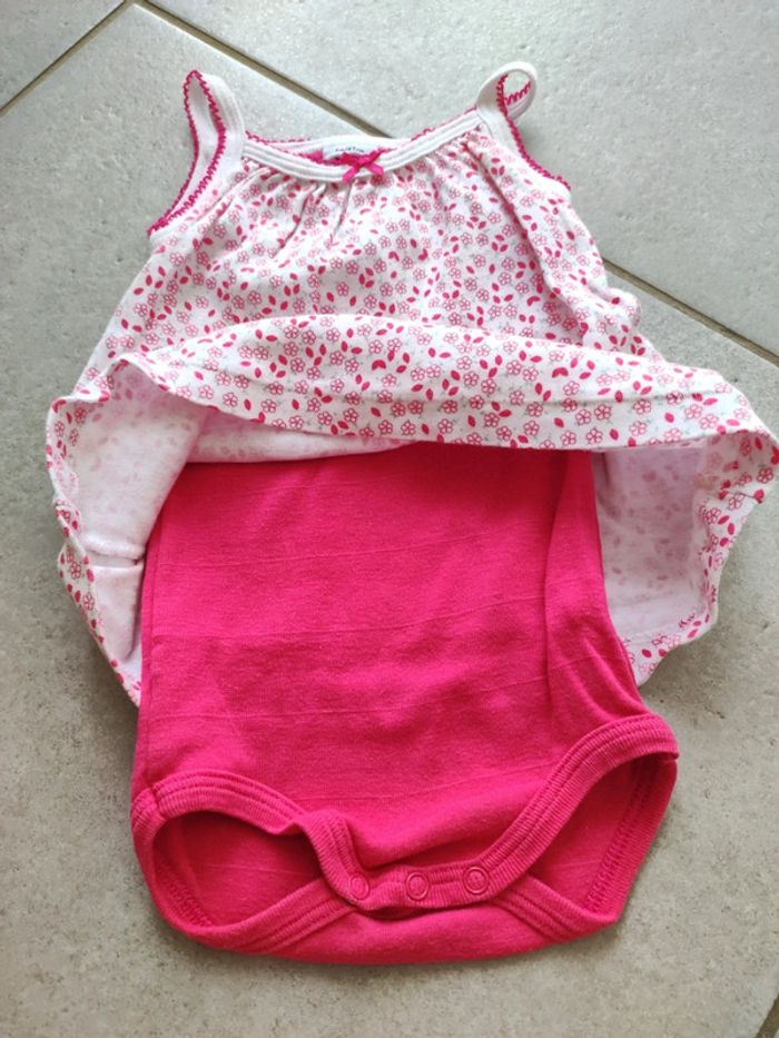 Robe avec body petit bateau 6 mois - photo numéro 2