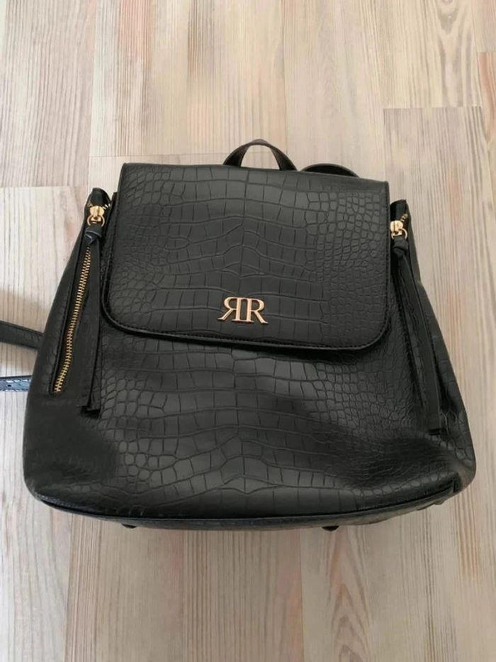Sac à dos noir , atelier royal effet croco femme – Grande capacité & look chic - photo numéro 2