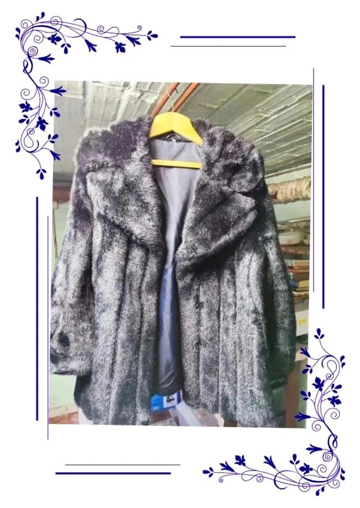 Veste fausse fourrure noire 42