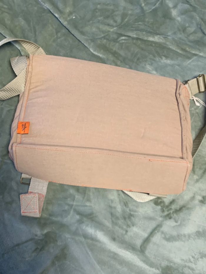 Sacoche sac cartable étudiant toile marron crème dimensions intérieures 25x35cm - photo numéro 5