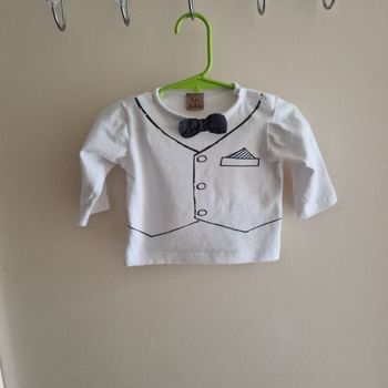 6 mois haut manches longues noeud papillon