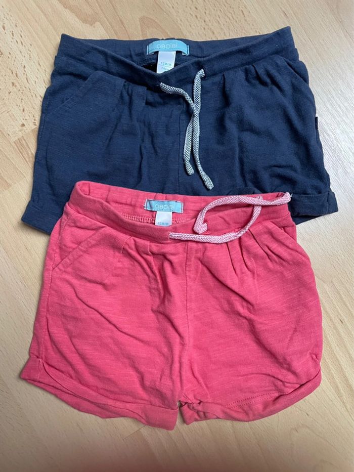 Lot de 2 shorts okaidi 74 cm