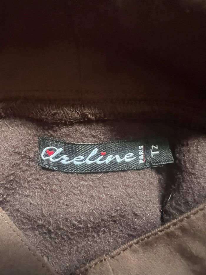 Veste polaire à capuche marron Areline taille 38 - photo numéro 3