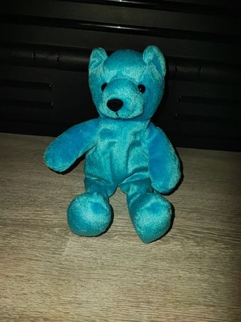Peluche ourson bleu 20 cm