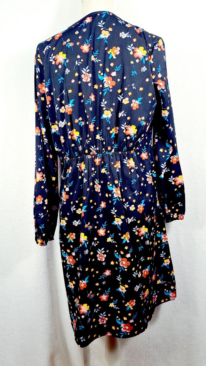 Robe bleu bonheur taille 42 noir fleurie - photo numéro 6