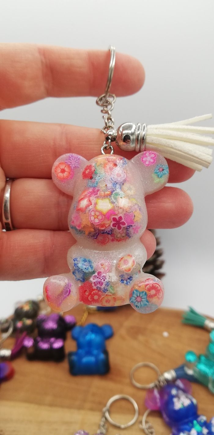 Porte-clef ourson résine 52 mm - photo numéro 5