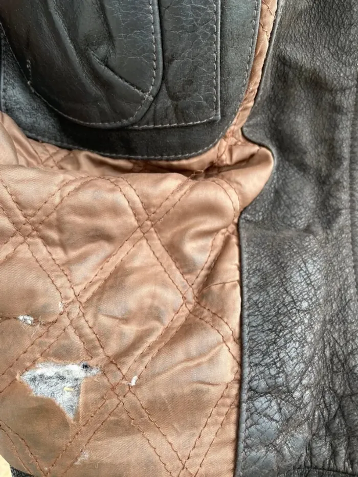 Skipper brown leather jacket veste en cuir marron vintage Mens S - photo numéro 12