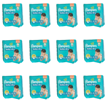 Lot de 288 Couches Pampers Baby dry  6-10kg Taille 3  Neuf
