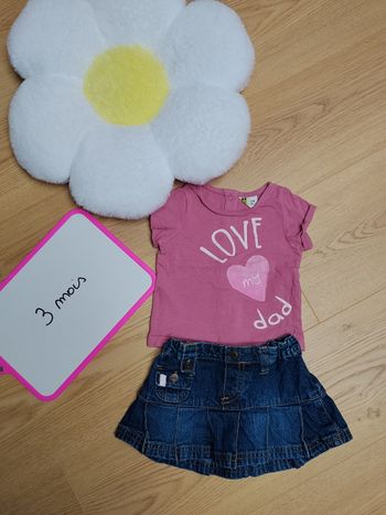 Jupe et t-shirt 3 mois