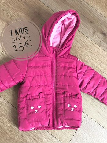 Veste doudoune Zkids fushia en 3ans