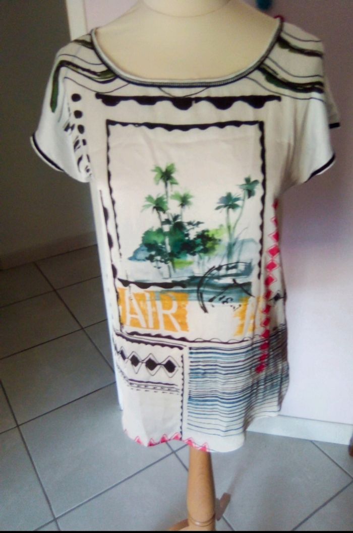 Magnifique rare et originale robe tunique manches courtes été Alanred