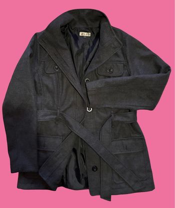 Beau manteau pour femme inter-saison gris anthracite (44)